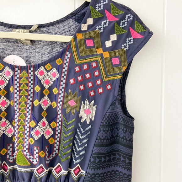 embroidered top, aztec print top, western print blouse, embroidered blouse - Picture 6 of 10